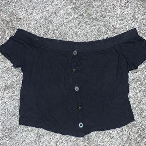 Black crop top/ off the shoulder